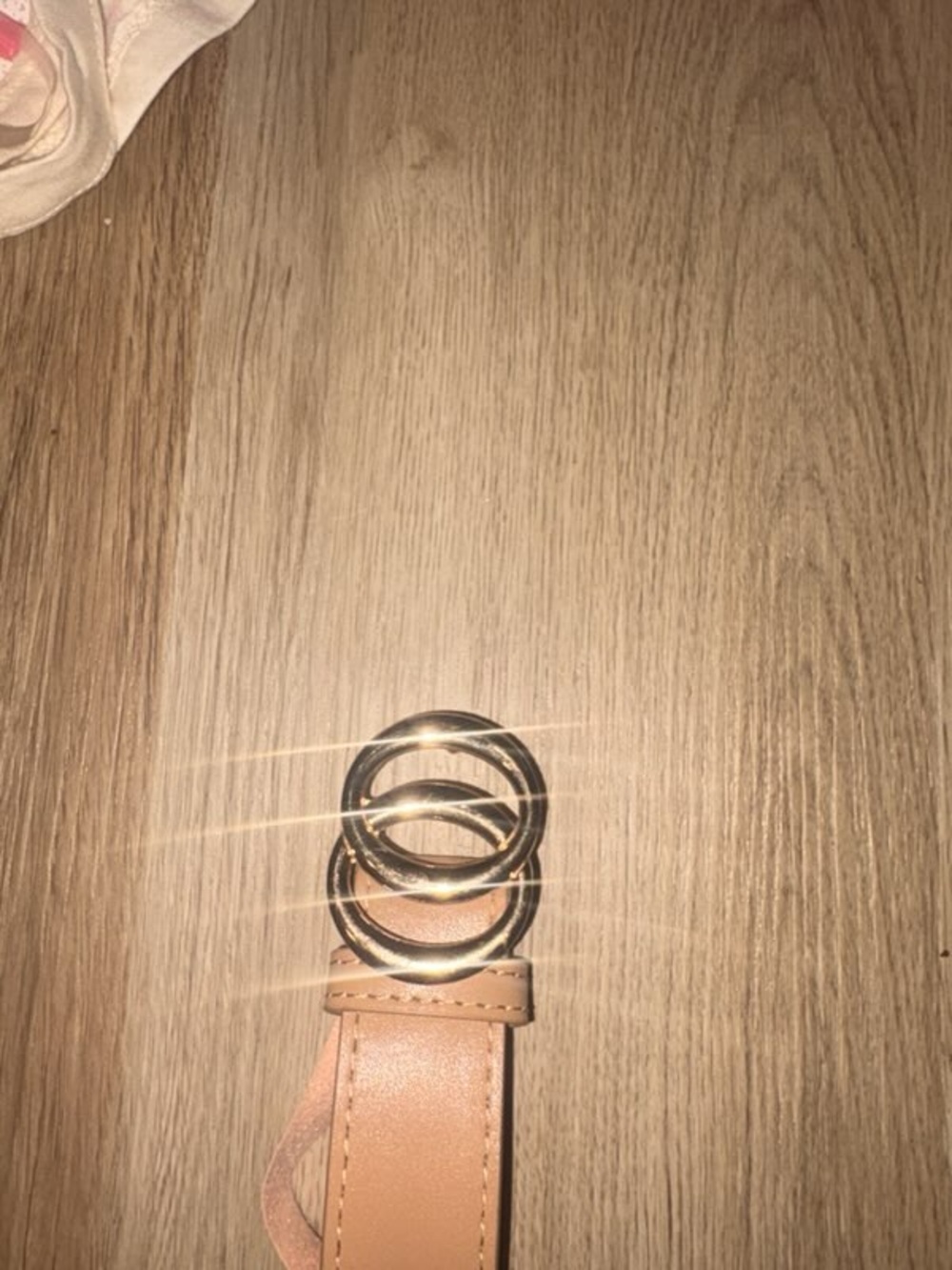 Women’s Double-Ring Leather Belt - Tan